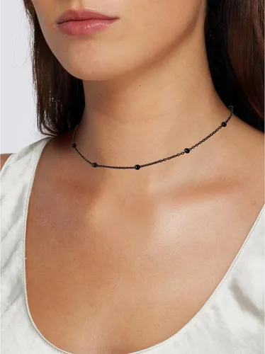 Vista 3 de FOCALOOK Collar de cuentas, gargantilla de doble capa, chapado en oro de 14 quilates, collares bohemios de metal para mujer