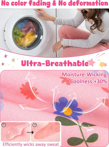Vista 5 de Vestido casual para niñas, de algodón suave, manga corta, transpirable, acampanado, para adolescentes, talla 2T, 3T, 4T, 5, 6, 7, 8, 9, 10, 12, 13