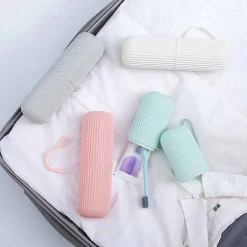 Vista 2 de GLEAVI Tootpaste - Soporte portátil para cepillos de dientes, estuche de viaje para pasta de dientes, contenedor de plástico para cepillos