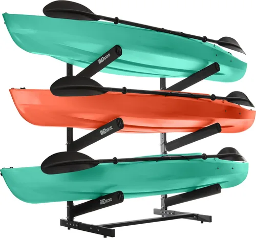 Vista 3 de RAD Sportz Freestanding Kayak Storage Rack – Heavy Duty Adjustable Multi-Level Stand with Padded Arms for Kayaks, Canoes & Paddleboards