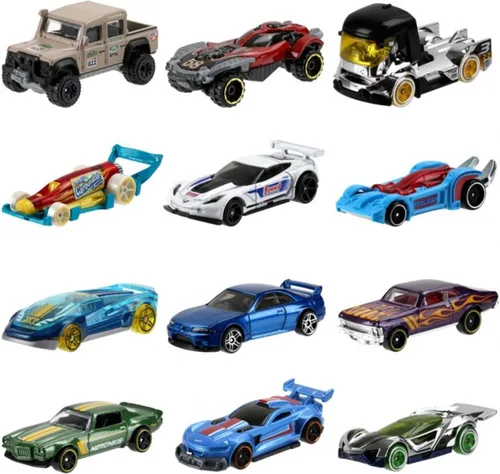 Vista 6 de Mattel Hot Wheels caja con 72 autos de juguete fundidos a presión básicos, al azar