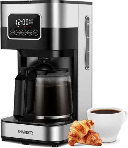 Vista 9 de SHARDOR Cafetera programable de 10 tazas, cafetera de goteo regular y fuerte para el hogar y la oficina, apagado automático, filtro permanente