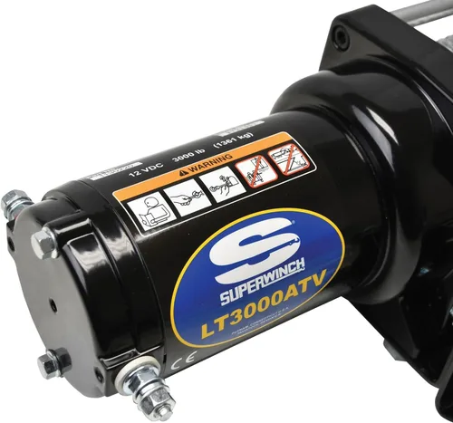 Vista 5 de Superwinch 1130220 LT3000ATV 12 VDC, cabrestante 1,360kg con guía de rodillo, placa de montaje, interruptor basculante en el manillar y control