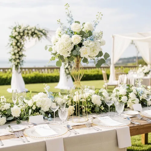 Vista 2 de Soportes de exhibición para centros de mesa de boda, 2 piezas de jarrones de flores de 23.6 pulgadas de alto, jarrones de soporte para arreglos