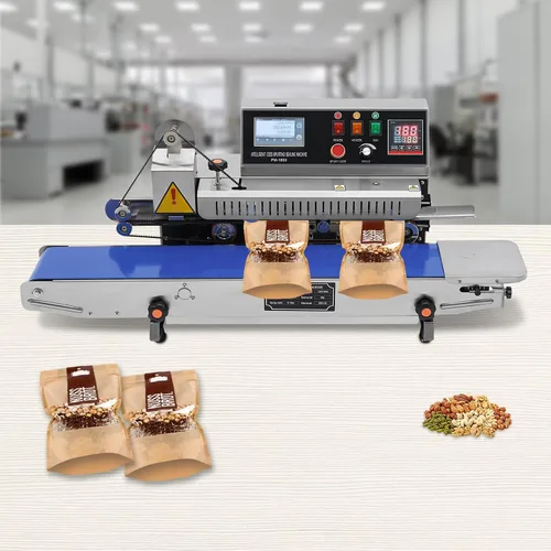 Vista 3 de Máquina de sellado continuo de inyección de tinta completamente automática PM-1800 Máquina de sellado horizontal con impresión de inyección de tinta