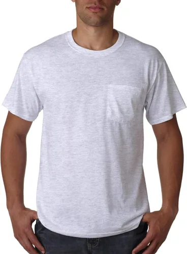 Vista 2 de Jerzees Camiseta pesada con cuello redondo y bolsillo en el pecho para hombre
