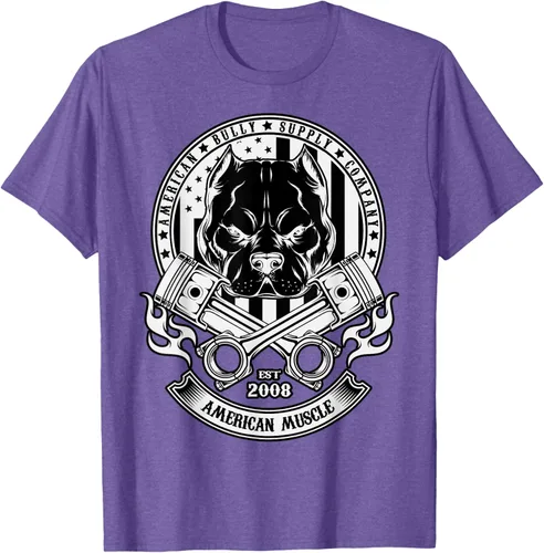 Vista 8 de American Muscle - Camiseta de cabeza dura Pit Bull American Bully, Negro, S