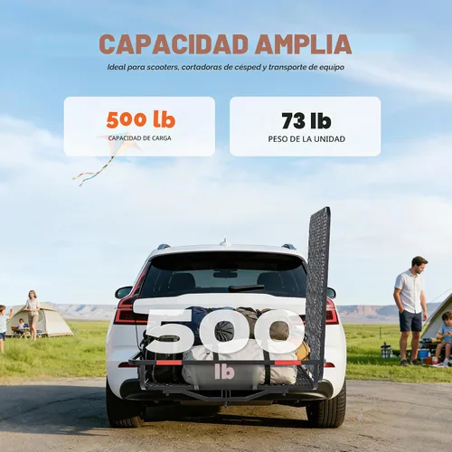 Vista 4 de ALMULOO Soporte de enganche con rampa plegable para sillas de ruedas