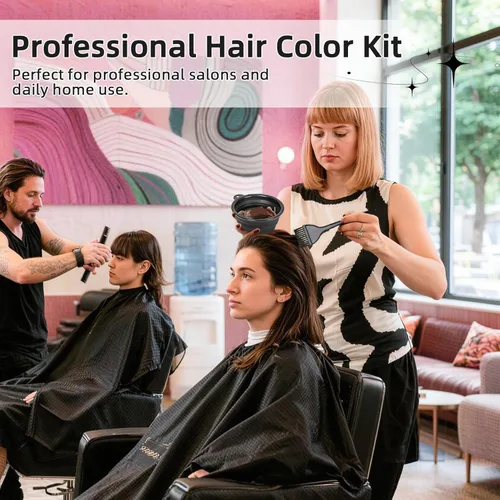 Vista 7 de ROOHUA Kit de tinte para el cabello de 8 piezas con cepillo, herramientas Negro