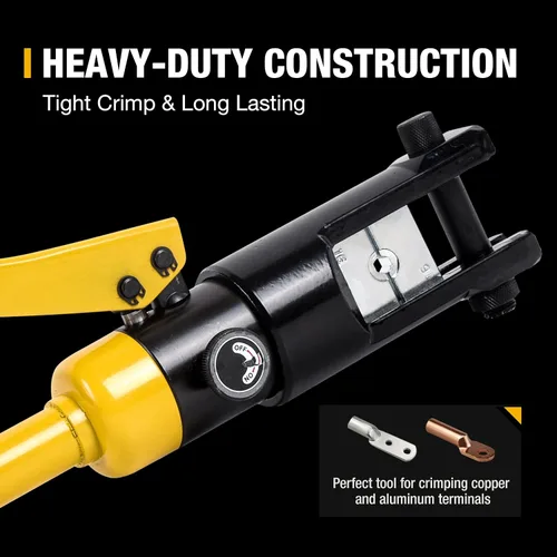 Vista 5 de Herramienta de prensado hidráulico 14T 6AWG-500MCM Herramienta de prensado de cables de 0.87 pulgadas Carrera hidráulica Lug Crimper eléctrico