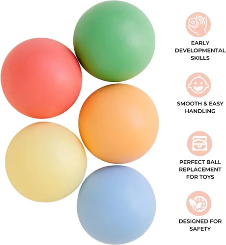 Vista 5 de Juego de bolas arcoíris para rastreador de bolas Montessori - Juego de repuesto multicolor - Bolas de permanencia de objetos de color - Juguetes