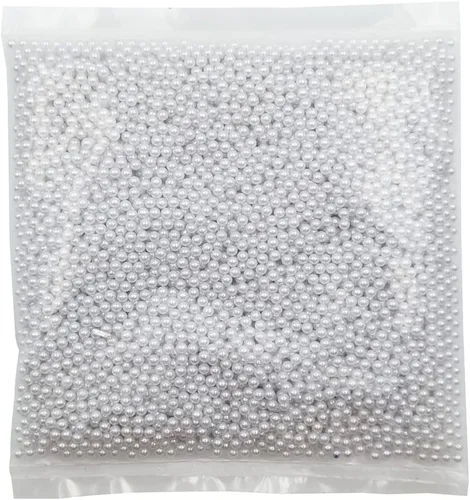 Vista 19 de INSPIRELLE 2600 perlas de imitación de ABS negras sin perforar para rellenos de jarrón, cuentas de maquillaje sin agujero de 0.236 pulgadas