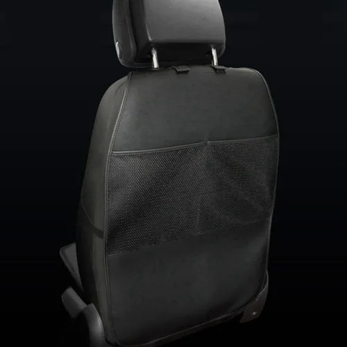 Vista 6 de HCMAX Paquete de 2 alfombrillas protectoras para respaldo de asiento de automóvil, impermeables, fáciles de limpiar, multifuncionales, bolsa de Beige