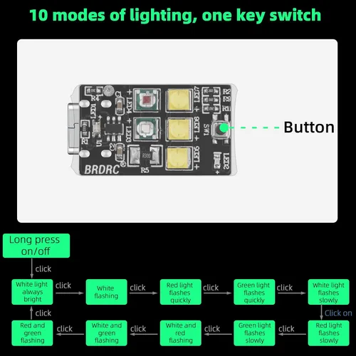 Vista 5 de HeiyRC Mini Drone Strobe Light - LED superbrillantes para DJI Air 3S/Neo/Avata 2/Mini 4K/3 Pro/4 Pro/2S/Mavic 3/Mavic 2/SE Drone Night Flight Anti