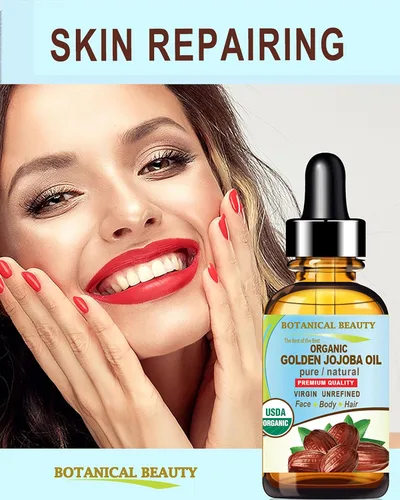 Vista 5 de Botanical Beauty Aceite de jojoba orgánico 100% puro natural virgen sin refinar aceite portador prensado en frío 0.5 fl oz 0.5 fl oz para cara