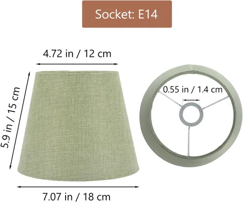 Vista 3 de DOITOOL Pantalla de lámpara de estilo nórdico, cubierta de lámpara de mesa E14, pantalla de tela decorativa para decoración del hogar, oficina