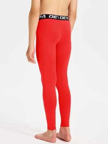 Vista 3 de DEVOROPA Leggings de compresión para niños y jóvenes, mallas deportivas con forro polar térmico