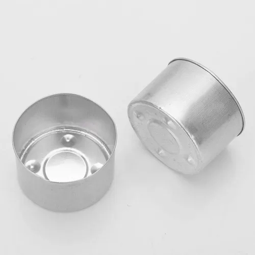 Vista 3 de Aislor Tazas de té a granel, latas de velas de candelita, paquete de 50, plata plateada, talla única