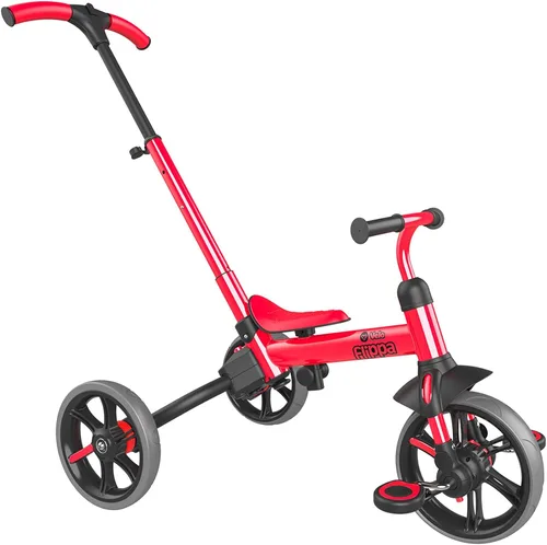 Vista 4 de Yvolution Y Velo Flippa - Triciclo convertible a bicicleta de balance 4 en 1 para pequeños de 2 a 5 años Rojo