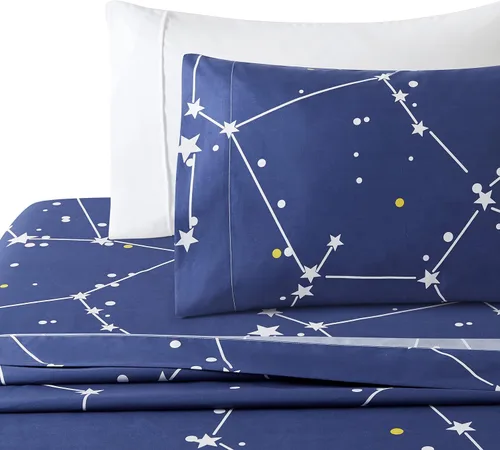 Vista 2 de Marina Decoration Ropa de cama ultra suave y sedosa con bolsillo profundo con estampado rico de rayón derivado de bambú para todas las estaciones