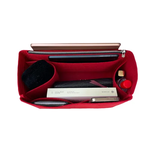 Vista 6 de Purse Organizer for Neverfull BB with zipper, Lv Neverfull BB Bag Organizer, Neverfull BB Insert Handmade Snug Sturdy Felt with Gold Zipper