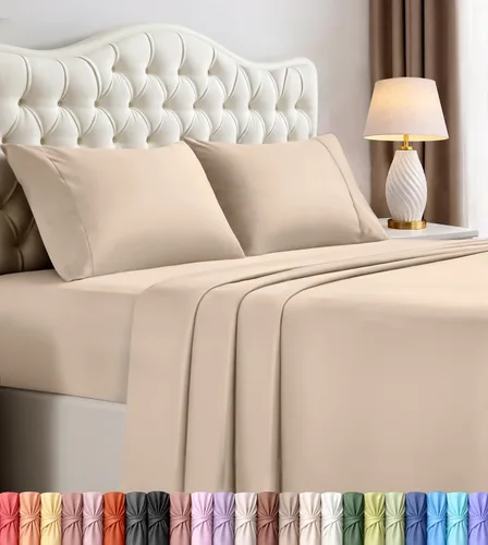 Vista 19 de Utopia Bedding - Juego de sábanas de microfibra cepillada, resistente al encogimiento y a la decoloración, de fácil cuidado, 3 piezas, tamaño Beige