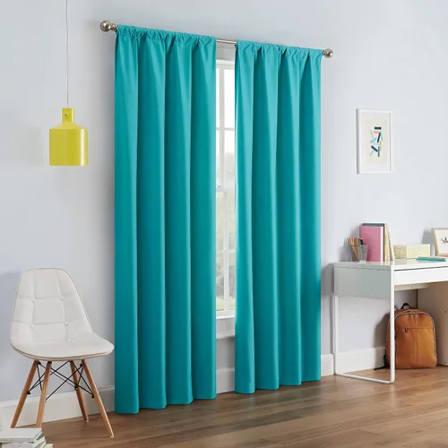 Vista 54 de ECLIPSE Kendall - Cortina térmica opaca moderna con bolsillo para cortinero, para dormitorio o sala de estar (1 panel), 42 x 54 pulgadas, alcachofa
