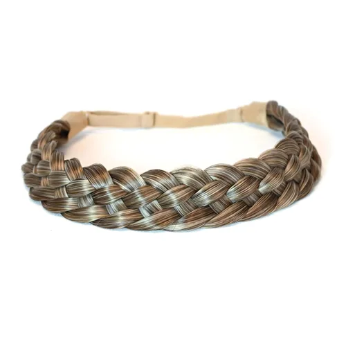 Vista 14 de Diadema de pelo sintético de 5 hebras trenzadas, clásicas, gruesas, anchas, trenzadas, elásticas, multicolor, accesorios de belleza para el cabello