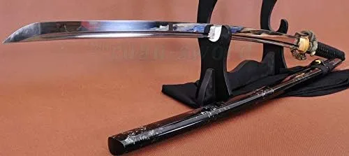 Vista 8 de Katana de acero de alto carbono hecho a mano de 41 pulgadas de samurai japonés listo para la batalla