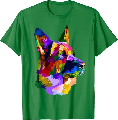 Vista 60 de Camiseta con retrato de pastor alemán para dueños de perros, Negro, S