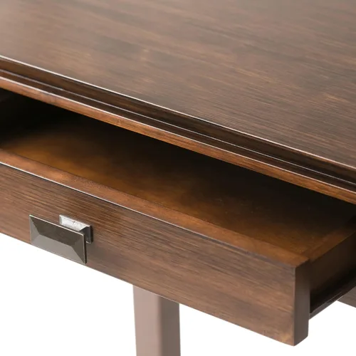 Vista 7 de SIMPLIHOME Mesa consola Artisan – Mesa de sofá de madera maciza de 46 pulgadas de ancho en marrón rojizo, mesa de almacenamiento de transición