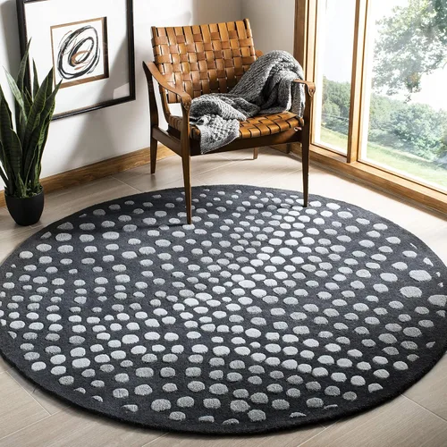 Vista 13 de SAFAVIEH Soho Collection SOH654A - Alfombra decorativa hecha a mano de lana y viscosa de 2 x 3 pies, color gris oscuro
