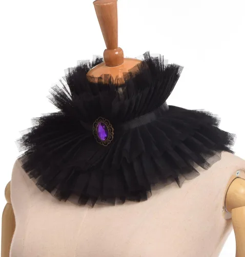 Vista 8 de BLESSUME 1 cuello de encaje renacentista con volantes