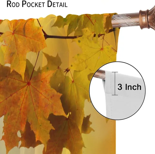 Vista 5 de Cortinas rústicas de calabazas de otoño, girasoles de otoño, cosecha de Acción de Gracias, granja, romántica, otoño, dormitorio, sala de estar