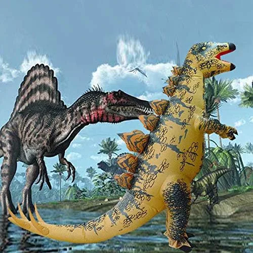 Vista 5 de VURPOKSI Disfraz inflable de dinosaurio para adultos, divertido overol inflable para Halloween, Navidad, desfile, fiesta familiar