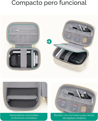 Vista 6 de BAGSMART Funda pequeña para cámara digital hinchada, repelente al agua Marrón café