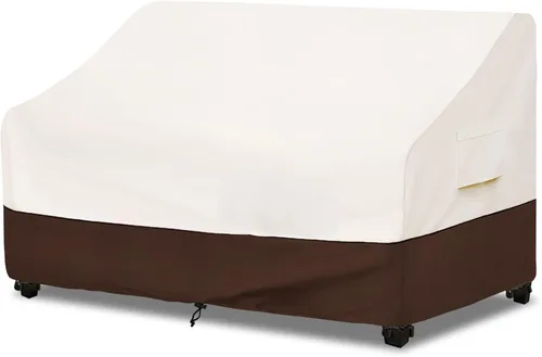 Vista 13 de Bitubi Funda impermeable para sofá de patio, funda resistente de 2 plazas para sofá al aire libre, tamaño de hasta 58 pulgadas de ancho x 32.5