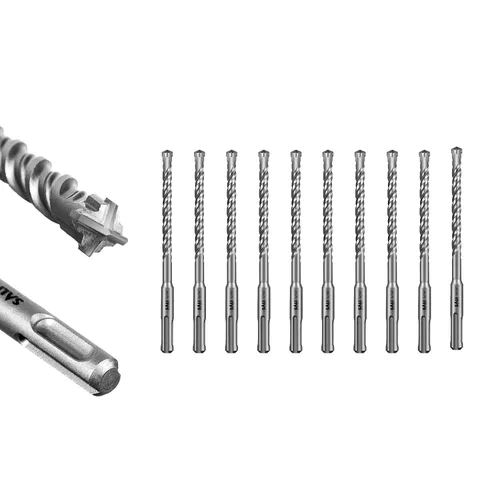 Vista 36 de SALI 10 brocas de martillo giratorio SDS Plus de 1/2 x 6 pulgadas, kit de broca para hormigón, material de carburo de doble rosca de tipo cruzado