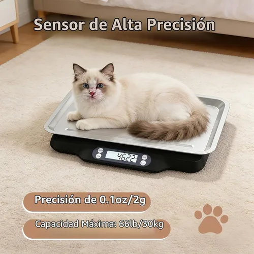Vista 4 de Helsevesen Báscula digital de precisión para animales pequeños (66.1 lbs/0.07 oz; 66 libras/0.1 oz), báscula de cocina, báscula postal, báscula