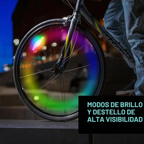 Vista 5 de Nite IZE SpokeLit - Luz de rueda para bicicleta para visibilidad y seguridad, luces LED para ruedas de bicicleta, luz de rueda de bicicleta, batería