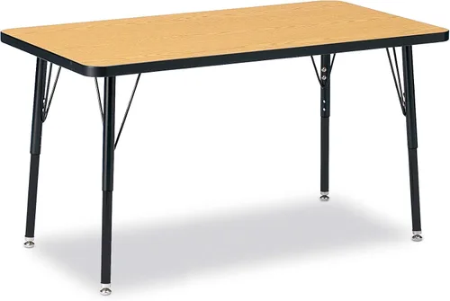 Vista 37 de Berries Mesa rectangular para actividades, altura A, Gris/Negro/Negro, 1
