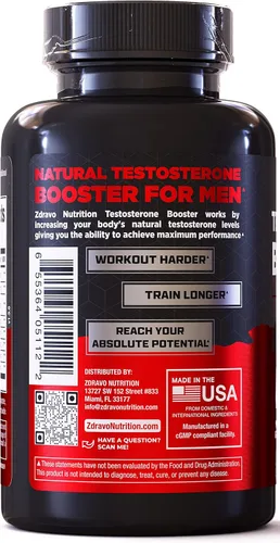 Vista 8 de Suplemento de refuerzo de testosterona para hombres, entrenamiento, crecimiento muscular, libido, resistencia, fuerza, energía, resistencia