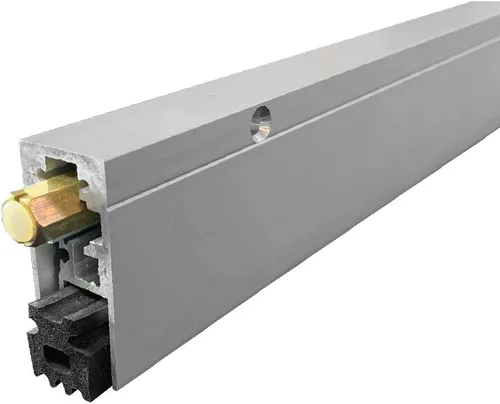 Vista 6 de Parte inferior automática de la puerta con extrusión de goma de neopreno de esponja en aluminio anodizado negro (7163BK), SMS #8 x 1-1/2 pulgadas