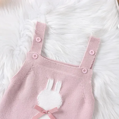 Vista 3 de My First Easter - Traje de bebé niña y niño con bordado de conejito en general para recién nacido, ropa de conejo sin mangas