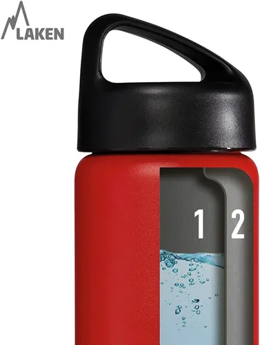 Vista 4 de Laken Thermo Classic - Botella de agua de acero inoxidable aislada al vacío de boca ancha Azul