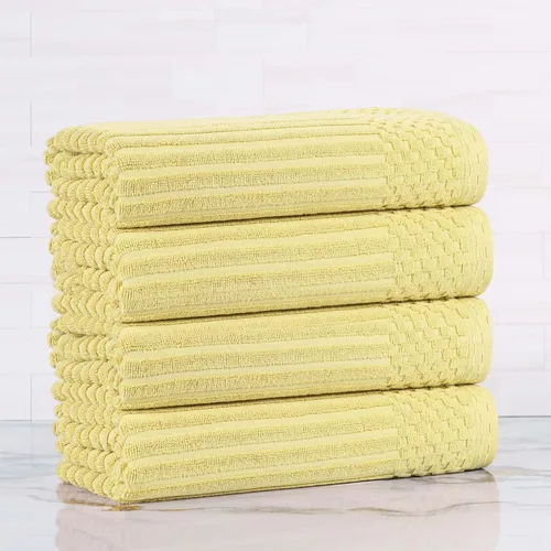 Vista 55 de Superior Juego de 6 toallas de algodón sólido y acanalado, toallas de cara de 13 x 13 pulgadas, toallas de mano de 16 x 28 pulgadas, toallas de baño