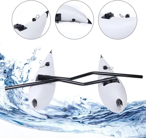 Vista 2 de Flotador inflable de PVC para kayak con brazos de compañera, caña de kayak, barco, pesca, flotador, estabilizador, kit de sistema de flotación
