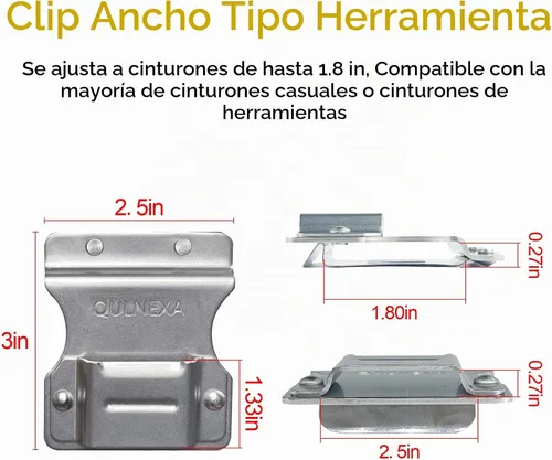Vista 5 de Soporte de taladro con clip para cinturón de herramientas, funda con clip para cinturón de herramientas para soporte de cinta métrica, funda