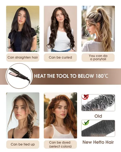 Vista 17 de 【Descuento】Hetto - Extensiones de cabello con cinta adhesiva, 40g, extensiones de cabello humano, color rubio ceniza oscuro degradado a rubio medio