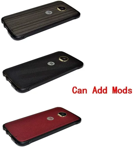 Vista 2 de Funda para Moto Z2 Play (con 1 película trasera), cubierta de marco de parachoques de metal de aluminio compatible con Moto Mods protectora